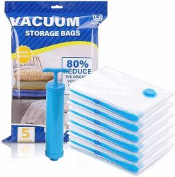 Homigo Vacuum  Space Saver Storage Bags for Clothes with Hand Pump